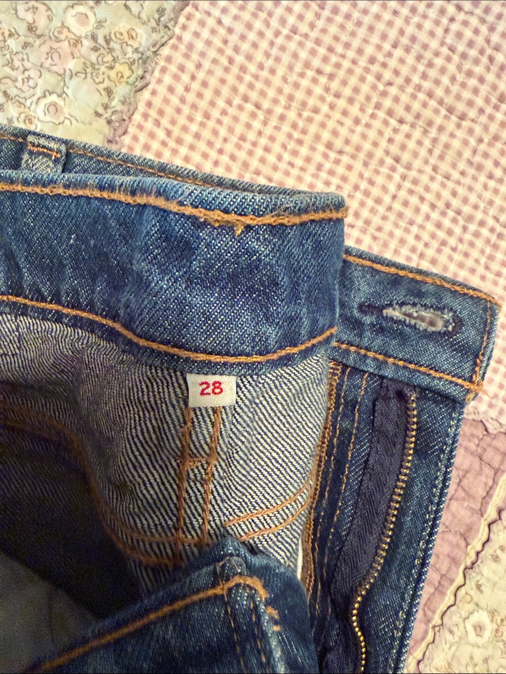 Levi's Blue Denim Mini Skirt with Back Pocket Detail - Picture 3 of 3